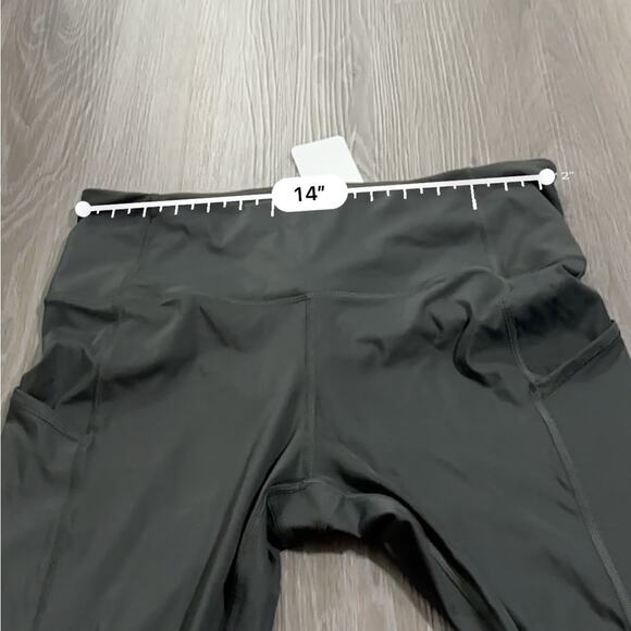 CRZ YOGA Dark Gray High Rise Ankle Length Leggings‎ with Side Pockets Size L - Picture 7 of 9